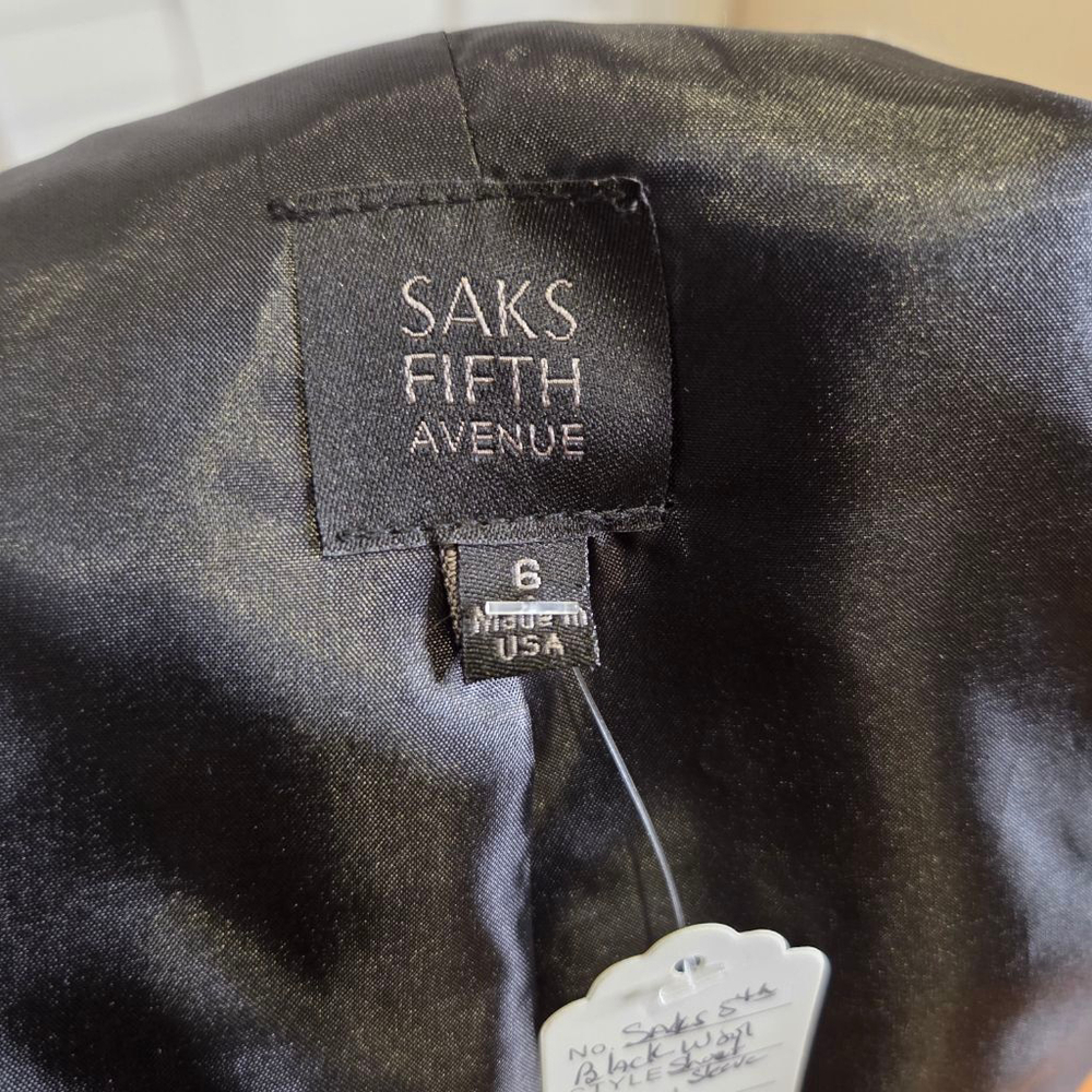 Saks Fifth Avenue Gray Black Tweed Top Size 6 - Picture 4 of 5